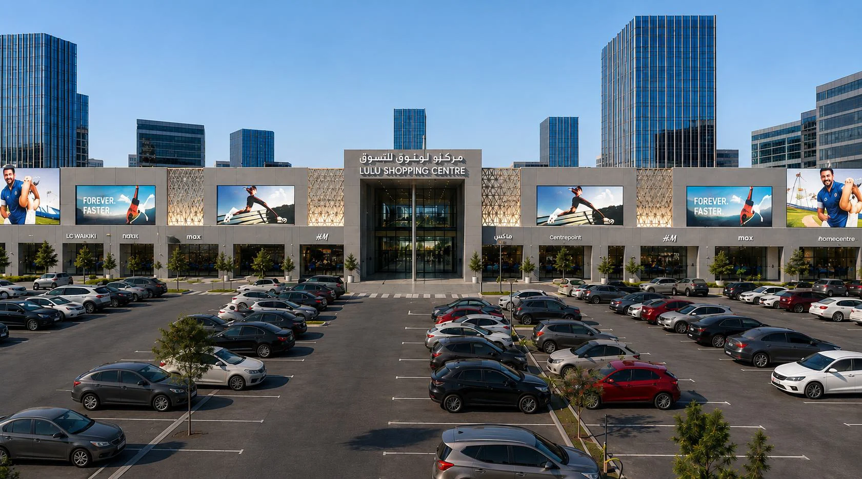 Lulu Centre parking and entrance